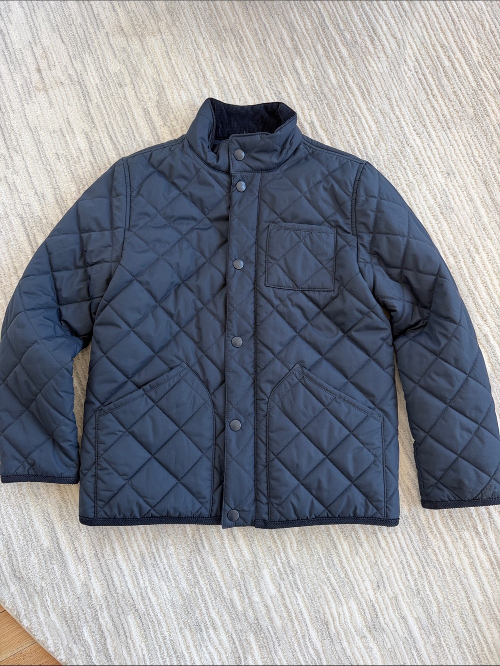 Crewcuts Quilted Snap-Front Jacket - Navy size 8